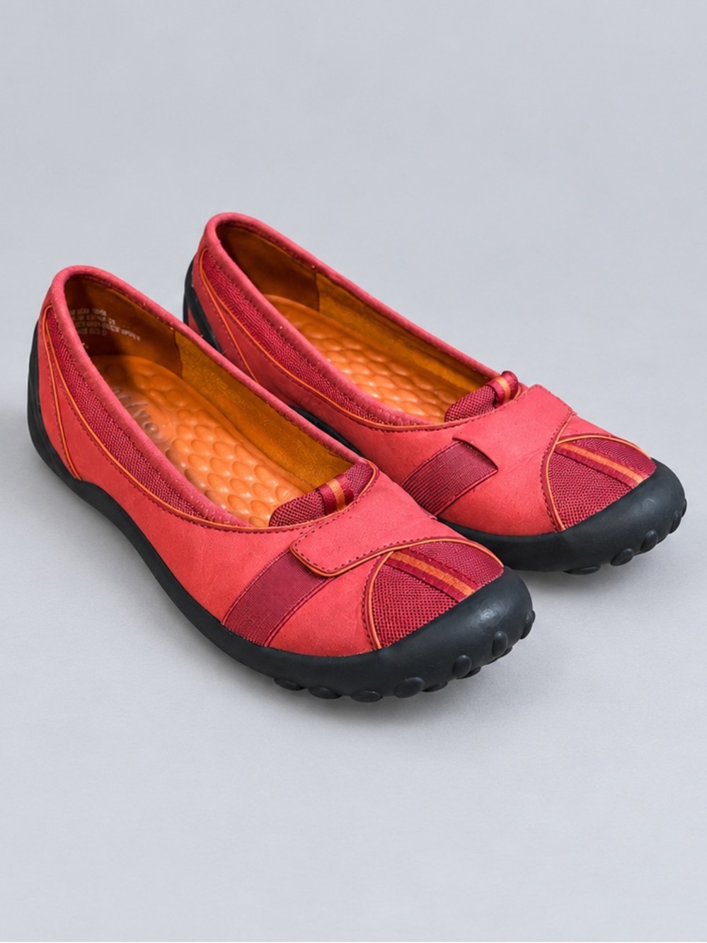 Privo Coral Pink Casual Slip-On Flats with Black Toe Cap
